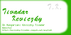 tivadar keviczky business card